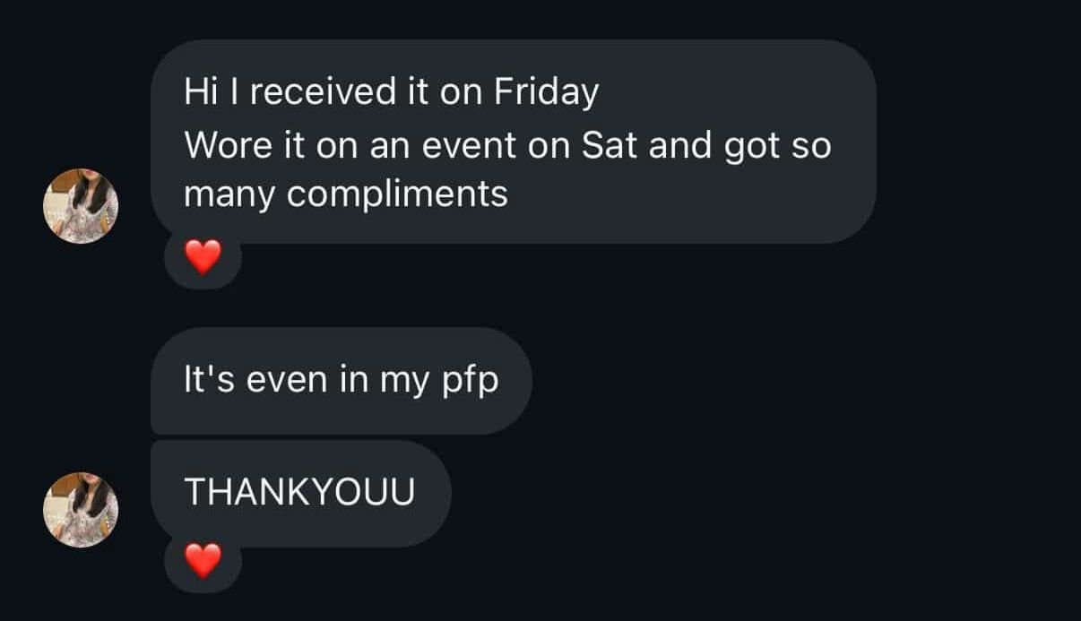 Customer review screenshot